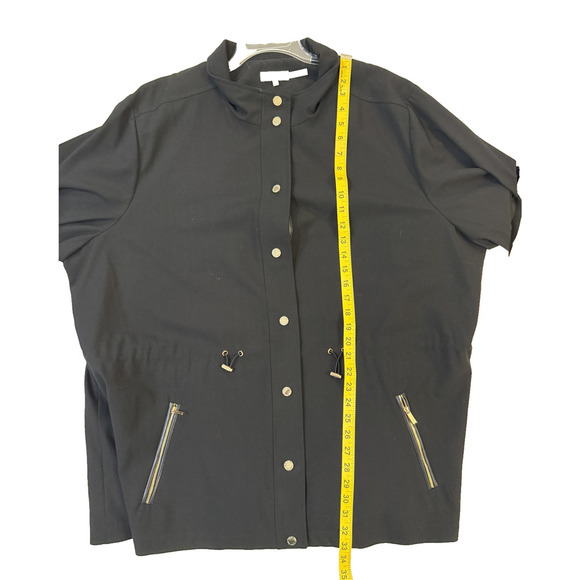 Calvin Klein Vintage Jacket Womens 3X Drawstring Waist Gold Buttons Zip Pockets - Picture 7 of 11
